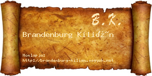 Brandenburg Kilián névjegykártya